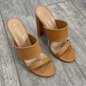 ShuShop Brown Block Heel Sandals